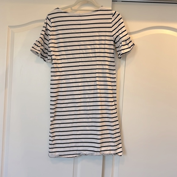J Crew Factory Ruffle Sleeve Striped Career Dress - Picture 8 of 9